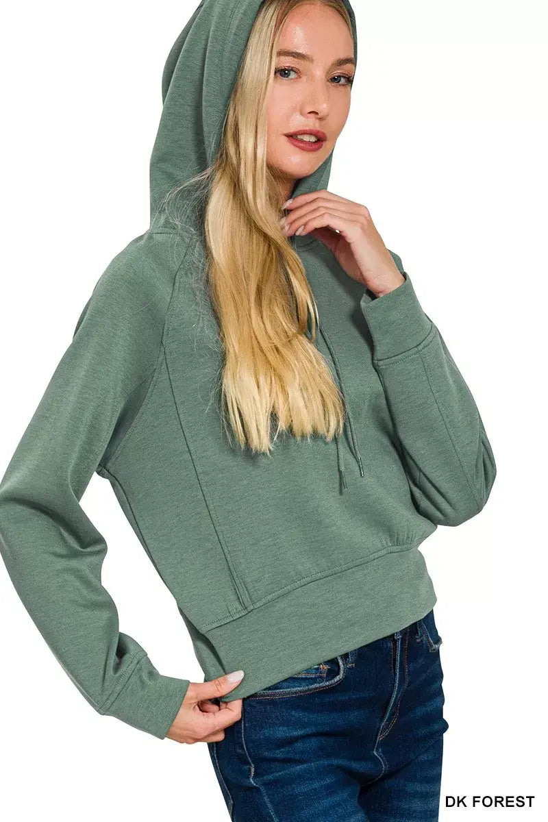 Zenana Drawstring Scuba Hoodie - Trendsi - Flyclothing LLC