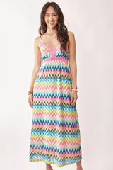 Davi & Dani Multi Color Crochet Lace Midi Dress - Trendsi - Flyclothing LLC