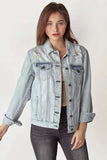 RISEN Distressed Button Up Jacket - Trendsi - Flyclothing LLC