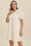 Double Take Full Size Texture Short Sleeve Dress - Trendsi - Flyclothing LLC