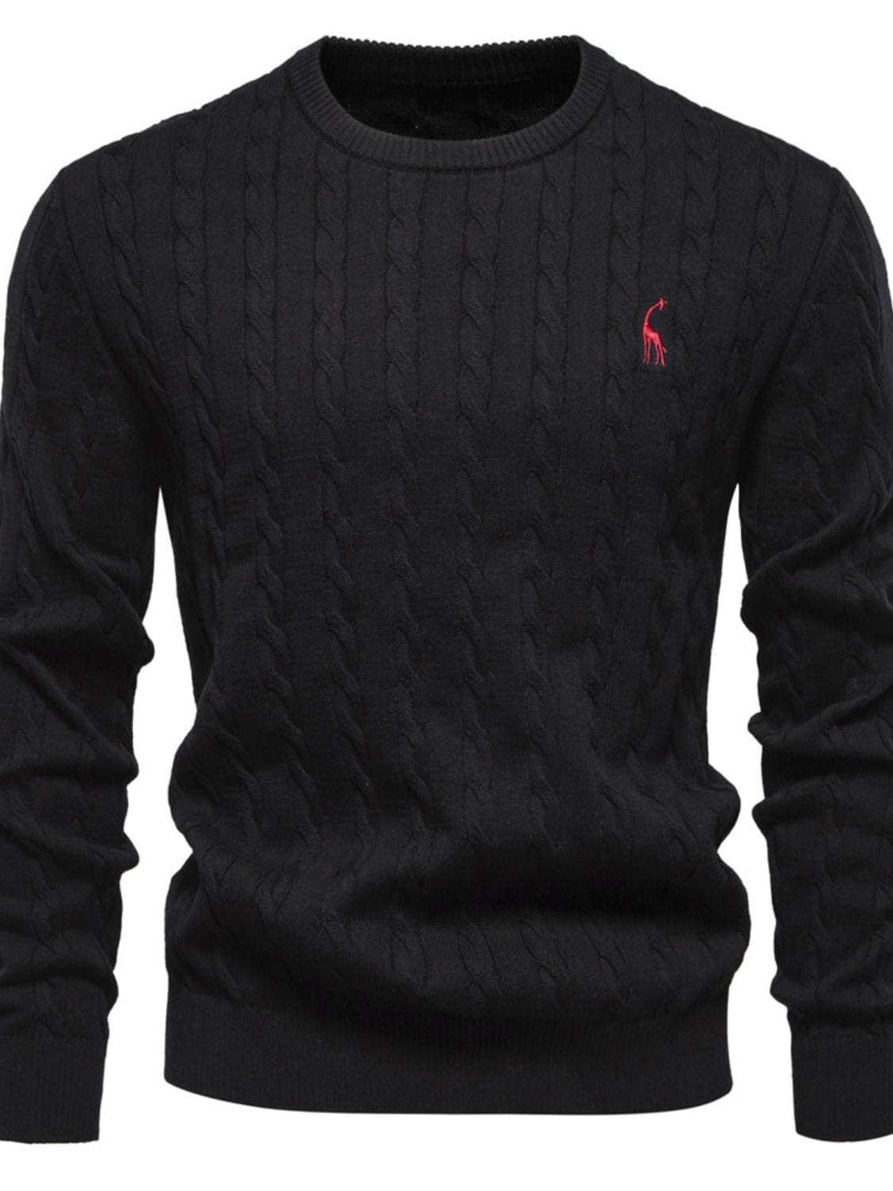 Men's Cable-Knit Round Neck Long Sleeve Sweater - Trendsi - Flyclothing LLC