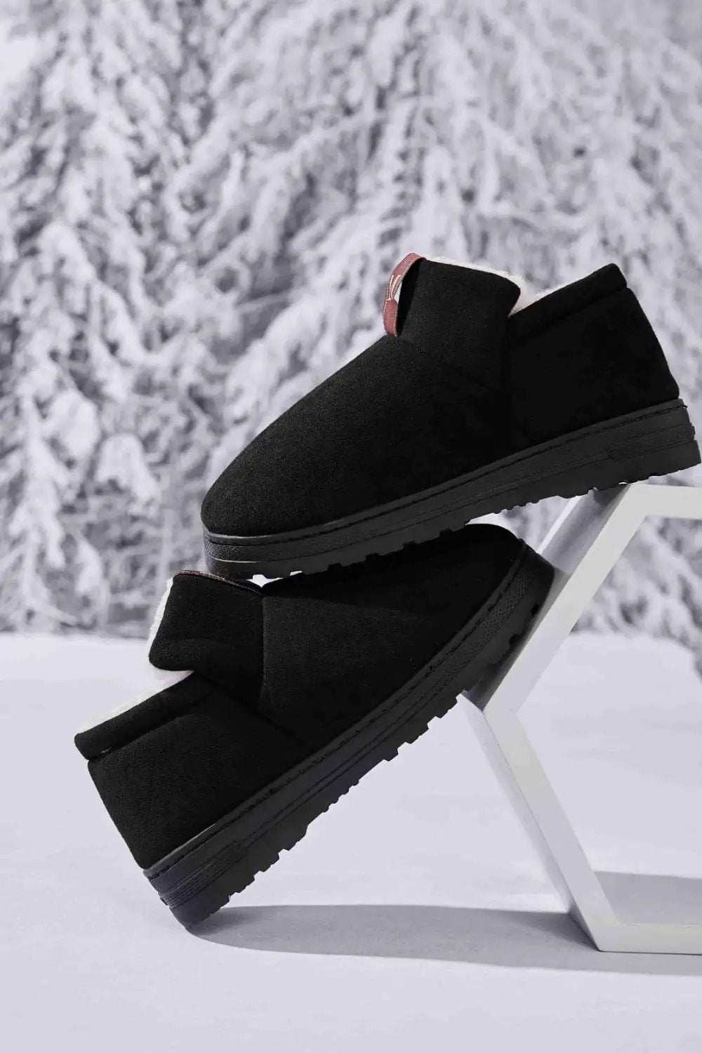 Letter M Suede Round Toe Slippers - Trendsi - Flyclothing LLC