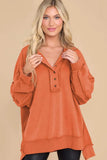 Exposed Seam Long Sleeve Sweatshirt - Trendsi - Flyclothing LLC