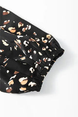 Printed Mock Neck Balloon Sleeve Blouse - Trendsi - Flyclothing LLC