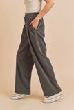 Aemi + Co High Waist Wide Leg Pants with Side Pockets - Trendsi - Flyclothing LLC
