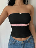 Devine Lace Detail Tube Top - Trendsi