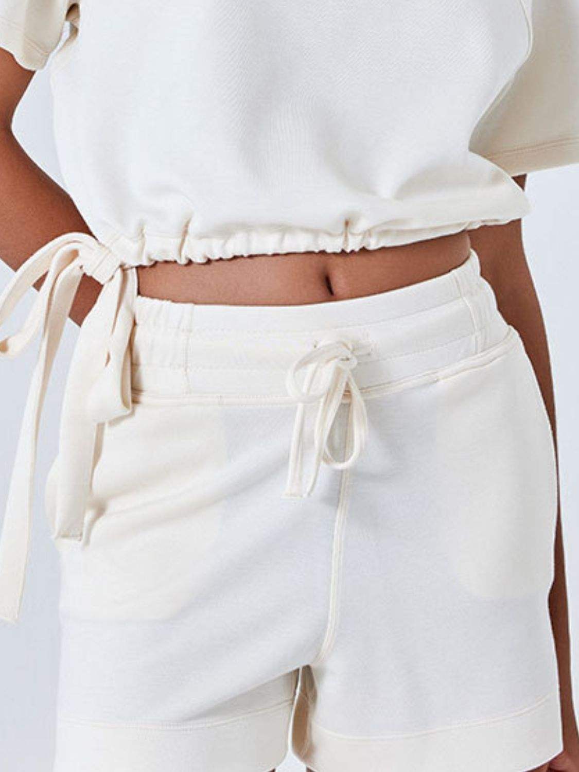Drawstring Solid Color Shorts with Pockets - Trendsi - Flyclothing LLC
