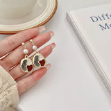 Color Block Pearl Drop Earrings - Trendsi - Flyclothing LLC