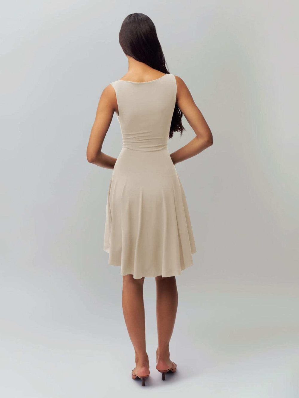 High-Low Round Neck Sleeveless Dress - Trendsi - Flyclothing LLC