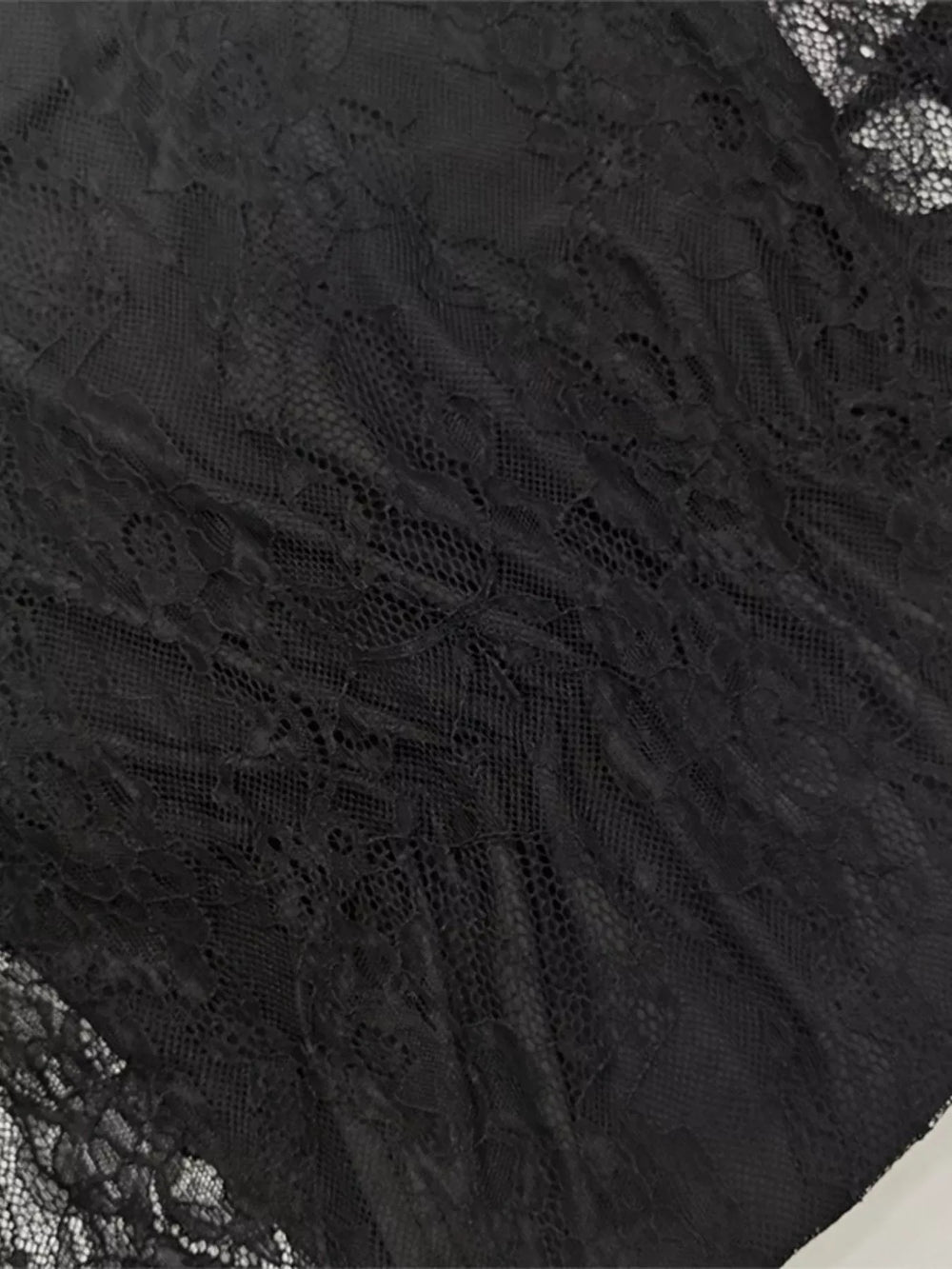 Lace Sheer Mock Neck Long Sleeve Maxi Dress - Trendsi - Flyclothing LLC