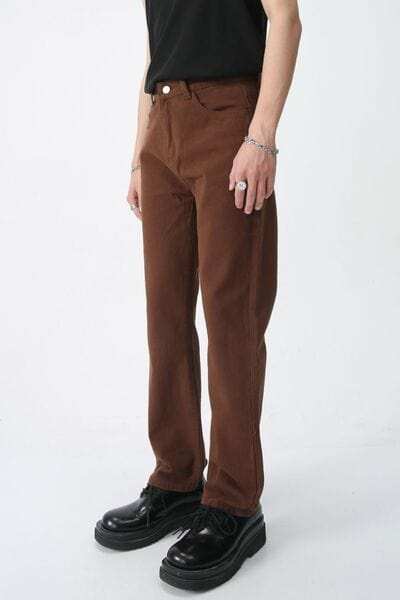 Mid Rise Jeans with Pockets - Trendsi - Flyclothing LLC