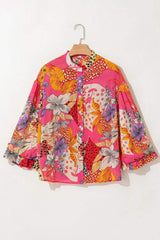 Printed Button Down Long Sleeve Shirt - Trendsi - Flyclothing LLC