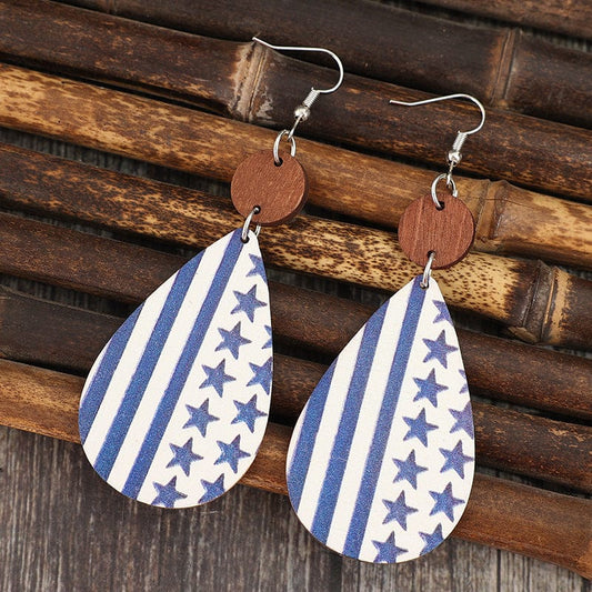Printed PU Leather Dangle Earrings - Trendsi