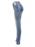 Rhinestone Skinny Jeans with Pockets - Trendsi