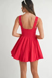 MABLE Poplin Square Neckline Bubble Mini Dress - Trendsi