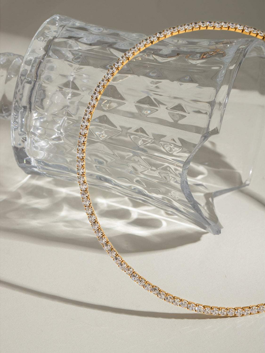 Stainless Steel Inlaid Zircon Necklace - Trendsi - Flyclothing LLC