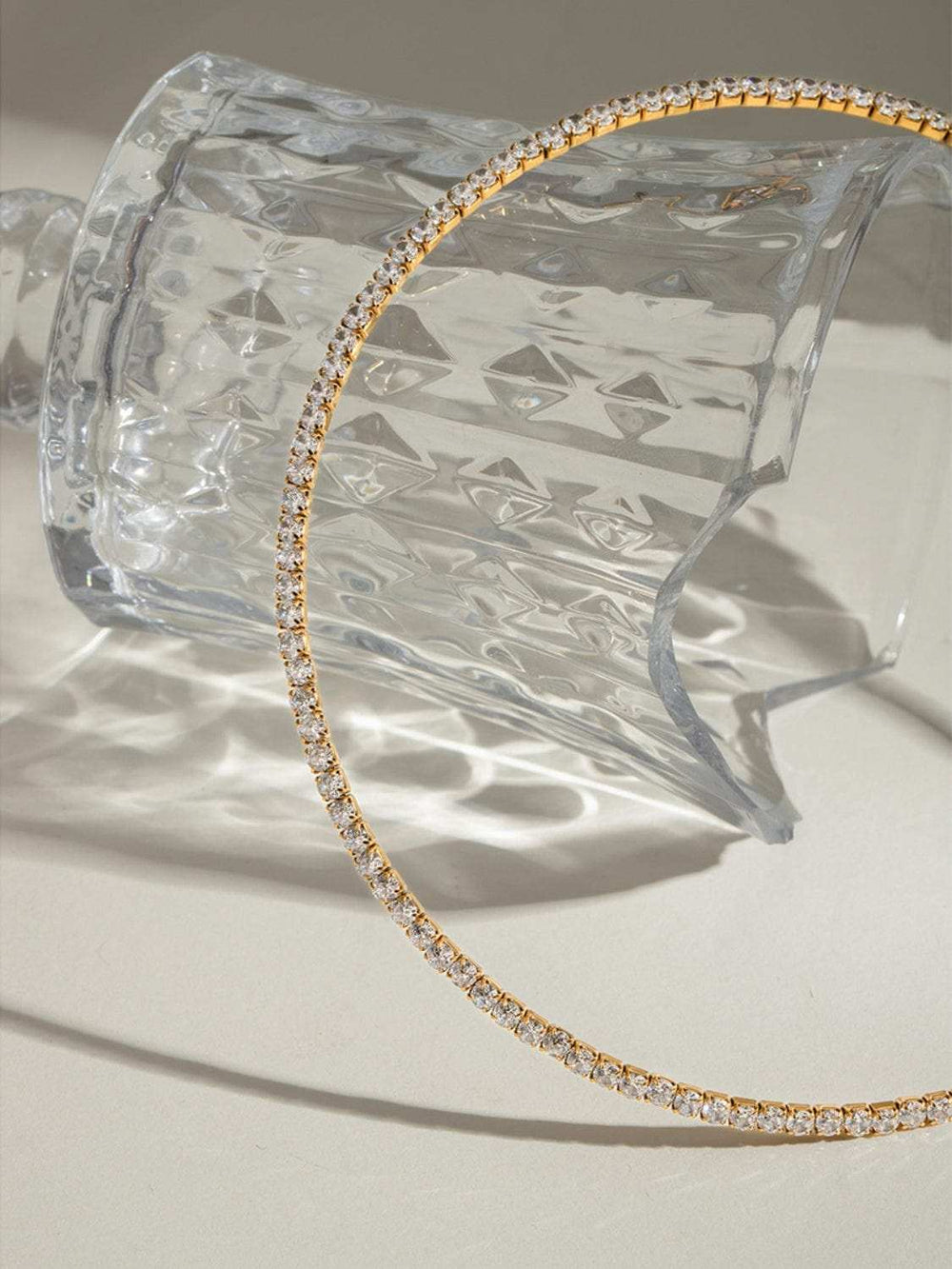 Stainless Steel Inlaid Zircon Necklace - Trendsi - Flyclothing LLC