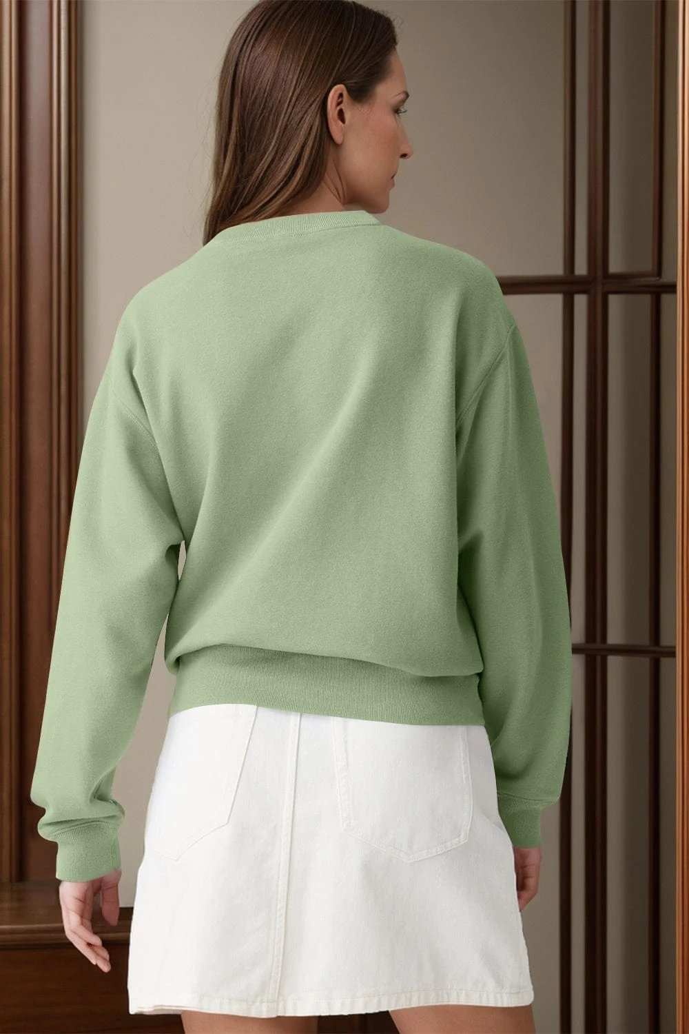 Round Neck Long Sleeve Sweatshirt - Trendsi - Flyclothing LLC