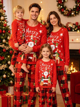 Family Matching Christmas Pajama Set with Santa and Plaid Print - Trendsi - Flyclothing LLC