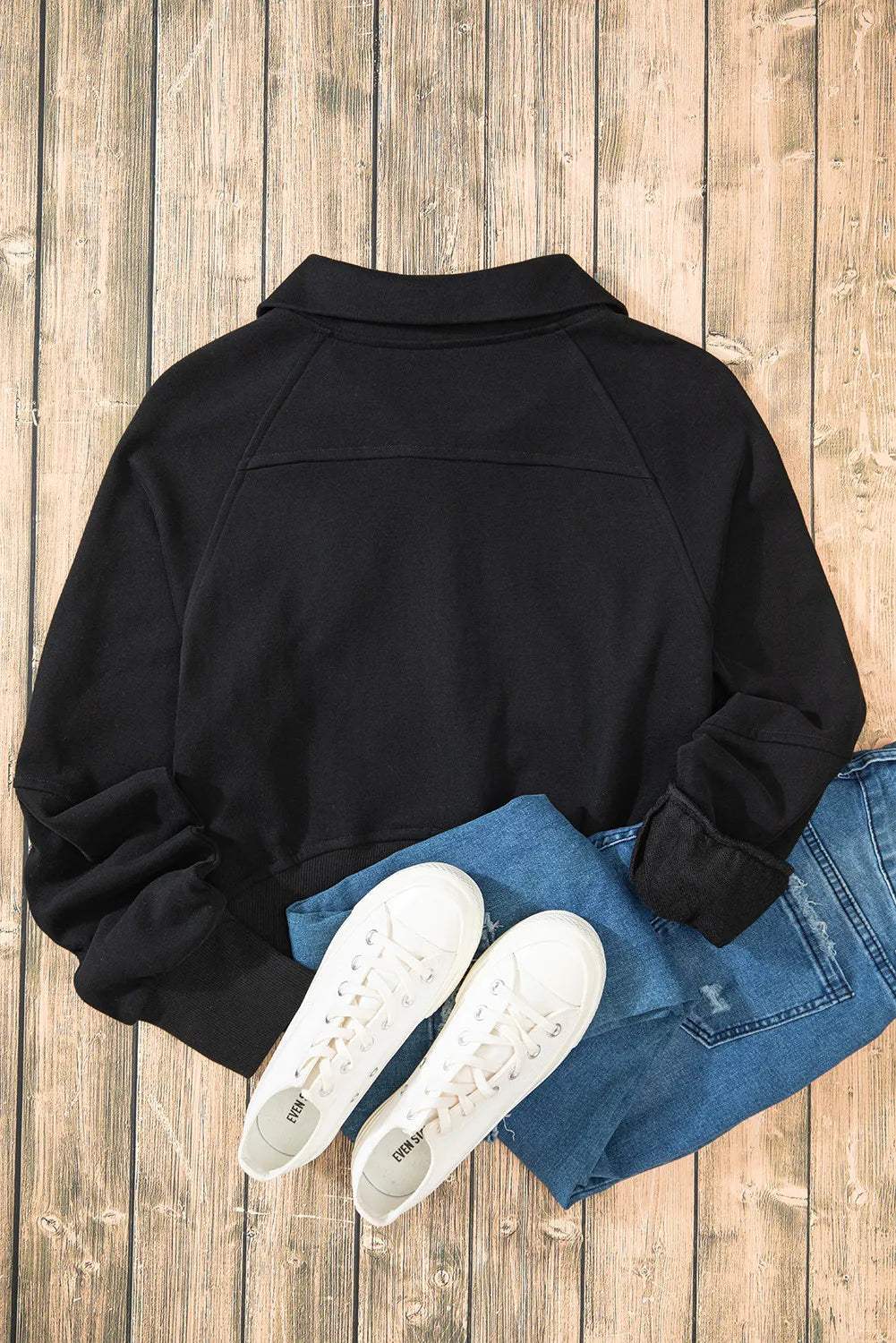 Half Zip Long Sleeve Sweatshirt - Trendsi - Flyclothing LLC
