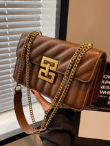 Quilted Flap Chain Shoulder Bag - Trendsi - Flyclothing LLC