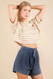 VERY J Mineral Washed Comfy Baggy Shorts - Trendsi