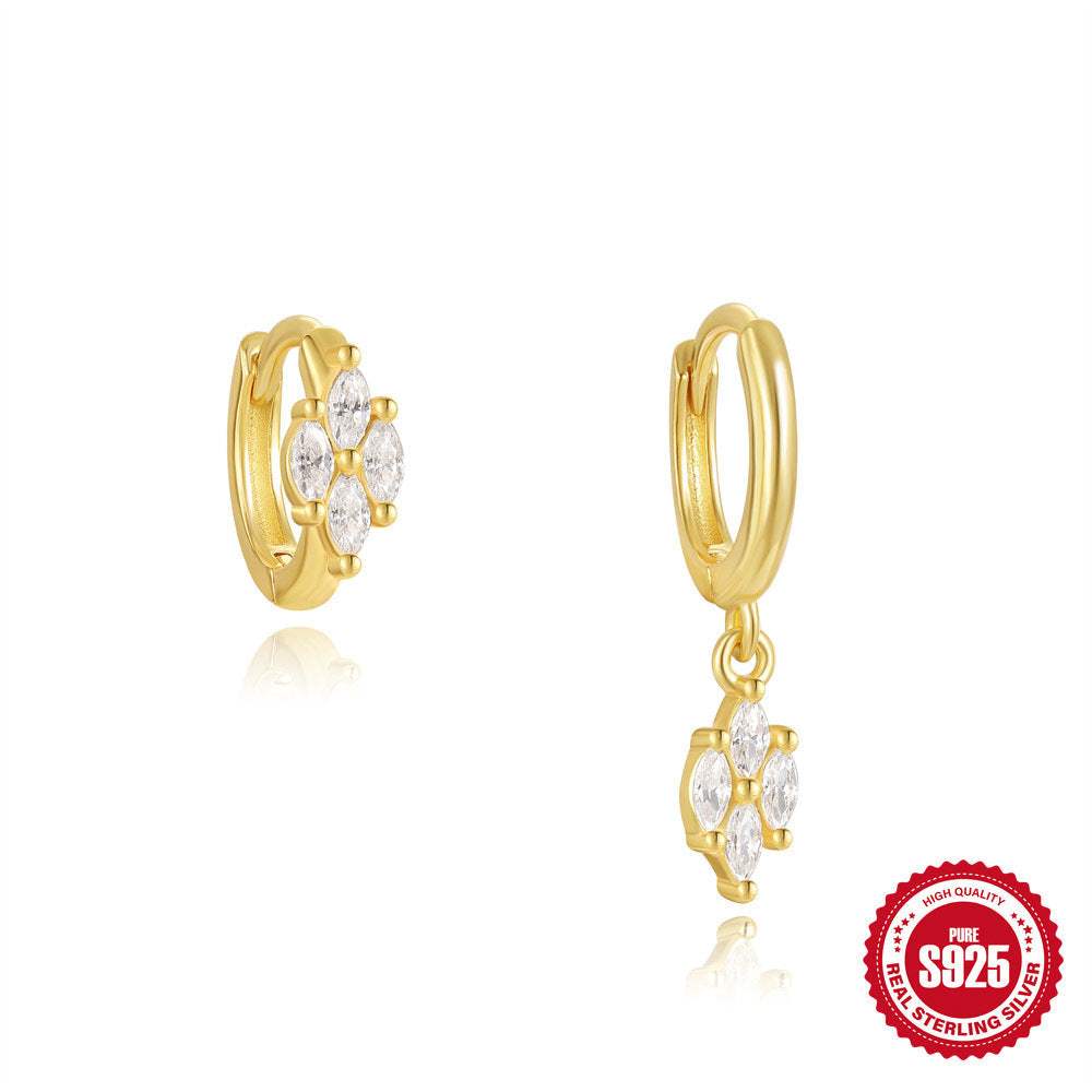 S925 Sterling Silver Kite-Shape Stone Earrings - My Store - Flyclothing LLC