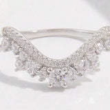 925 Sterling Silver Inlaid Zircon Ring - Trendsi - Flyclothing LLC