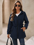 Ivy Lane Outdoor Waterproof Long Sleeve Hooded Windbreaker - Trendsi