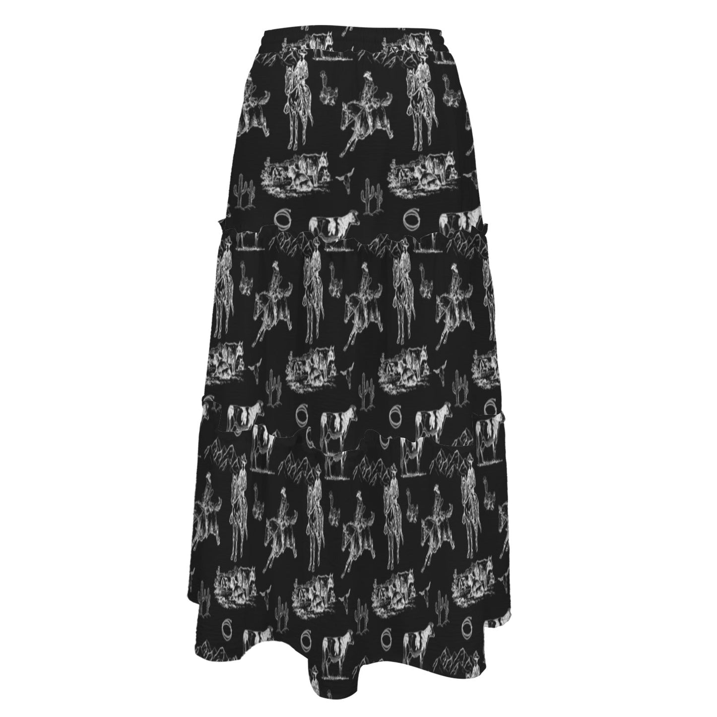 Baha Ranch Ranch Life Western Tiered Prairie Maxi Skirt - Baha Ranch Western Wear - Flyclothing LLC