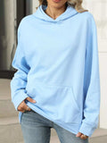 Kangaroo Pocket Long Sleeve Hoodie - Trendsi - Flyclothing LLC