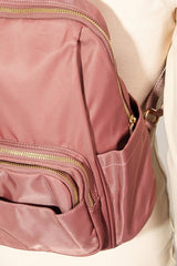 Fame Multi Pocket Nylon Backpack Bag - Trendsi