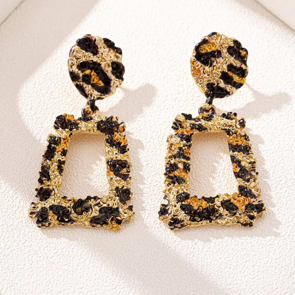 18K Gold-Plated Leopard Dangle Earrings - Trendsi - Flyclothing LLC