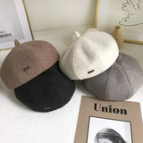 Solid Color Beret Hat - Trendsi - Flyclothing LLC