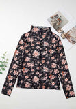 Floral Mock Neck Long Sleeve Blouse - Trendsi - Flyclothing LLC