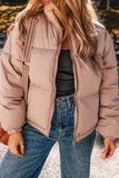 Turtleneck Zip Up Long Sleeve Winter Coat - Trendsi - Flyclothing LLC