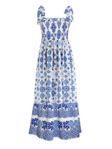 Smocked Printed Square Neck Cami Dress - Trendsi - Flyclothing LLC