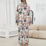 Baha Ranch Danilo Painted Cowgirl Western Satin Long Pajama Set
