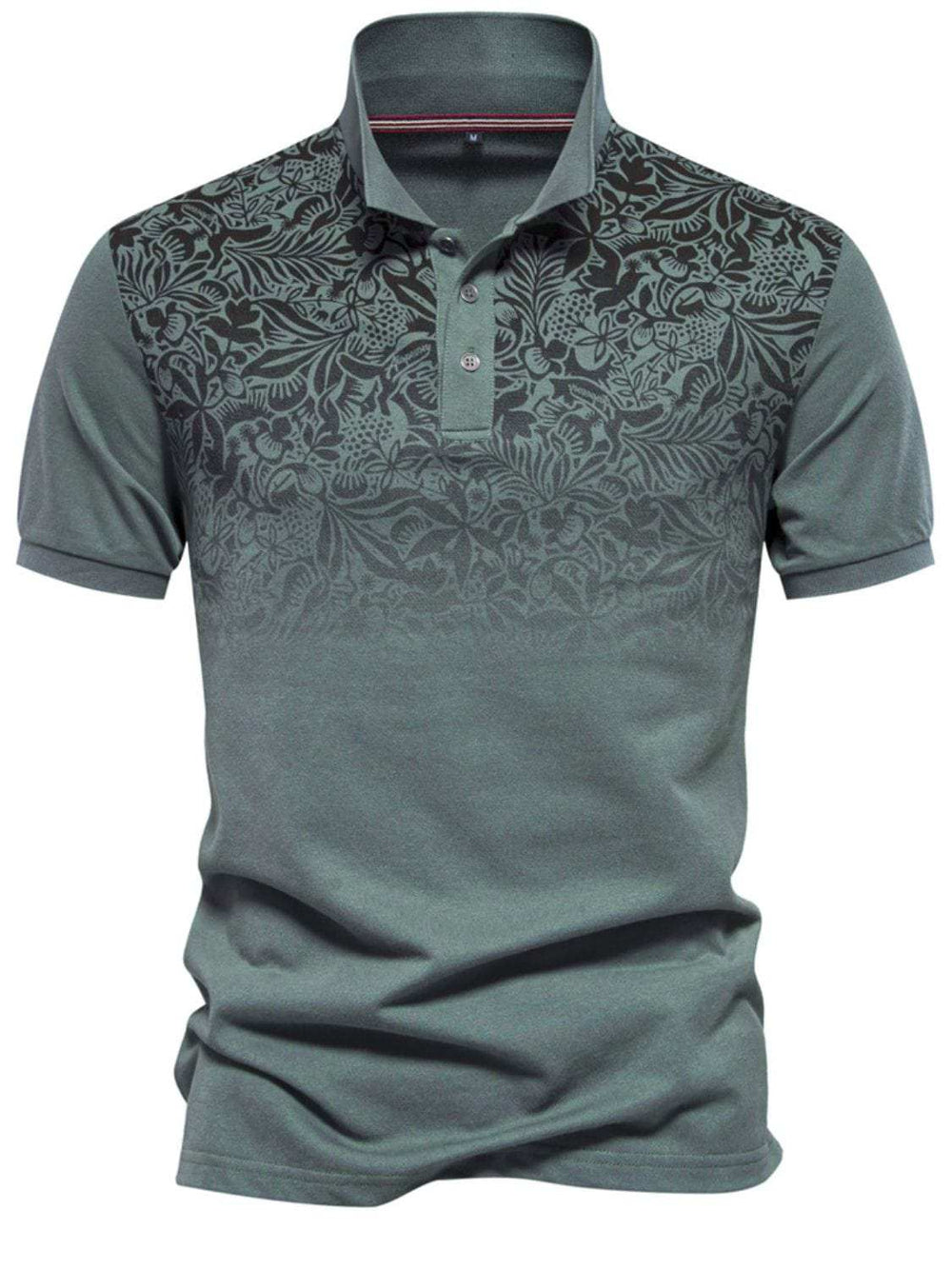 Men's Printed Collared Neck Short Sleeve Polo - Trendsi - Flyclothing LLC