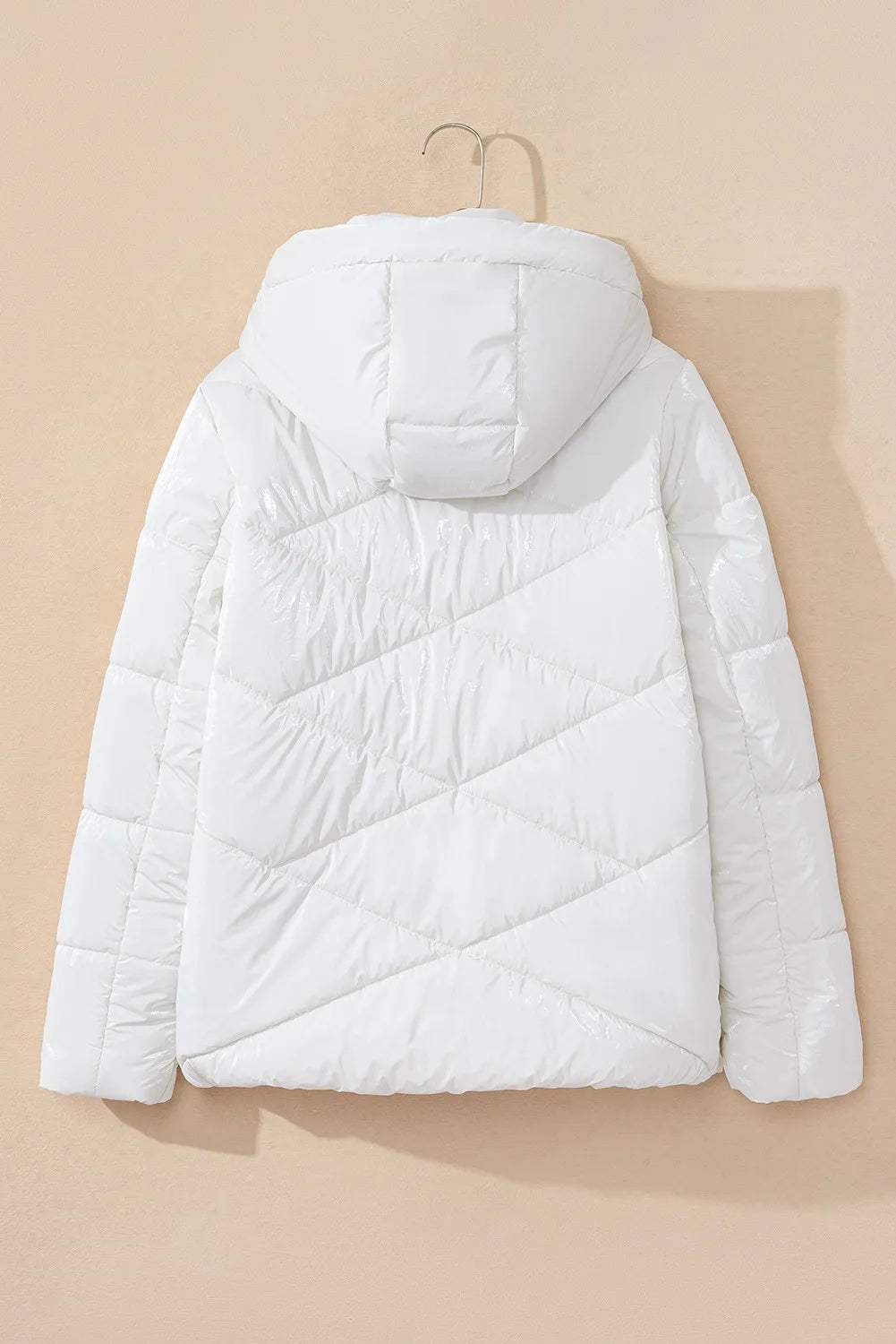 Drawstring Zip Up Long Sleeve Hooded Winter Coat - Trendsi - Flyclothing LLC