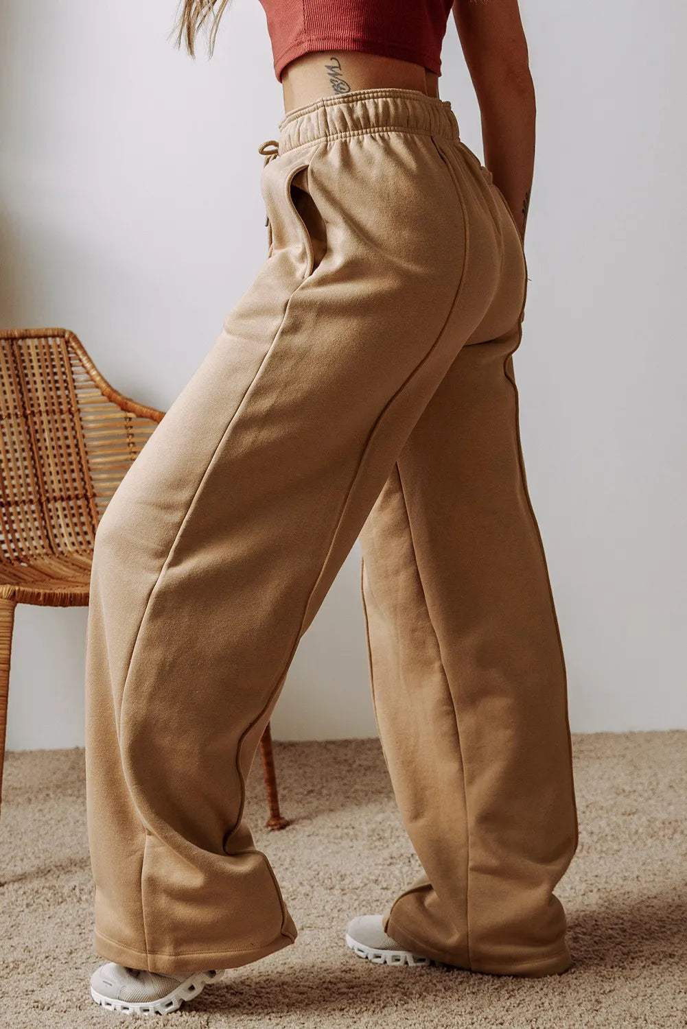 Drawstring Wide Leg Pants with Pockets - Trendsi - Flyclothing LLC