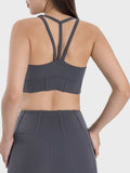 Square Neck Wide Strap Active Tank - Trendsi - Flyclothing LLC