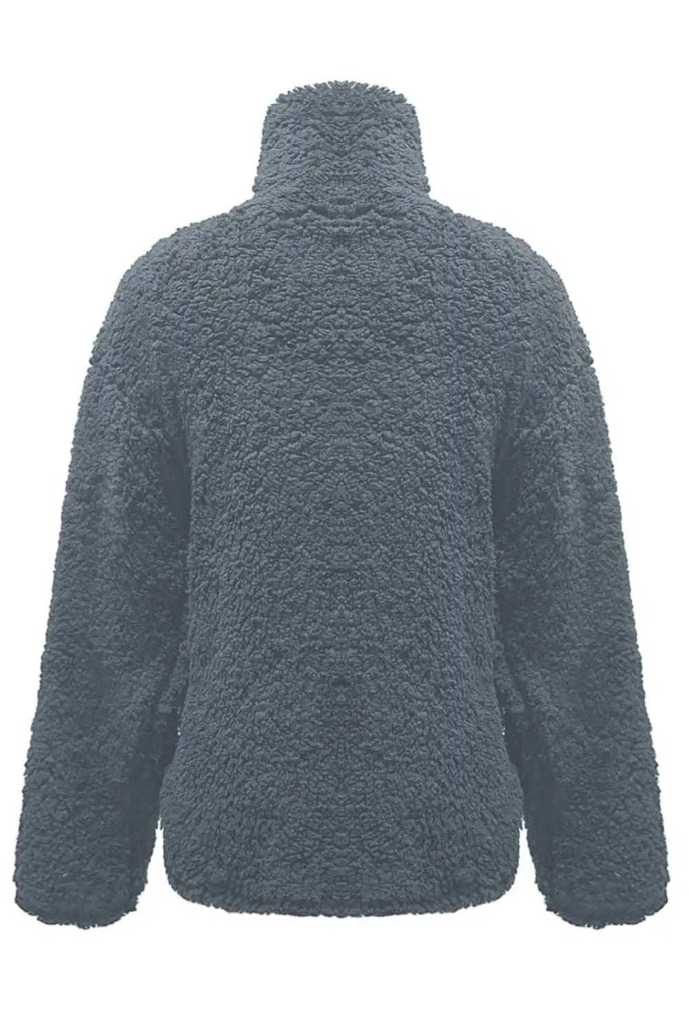 Fuzzy Turtleneck Long Sleeve Sweatshirt - Trendsi - Flyclothing LLC