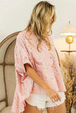 BiBi Sequin Striped Short Dolman Sleeve Blouse - Trendsi - Flyclothing LLC