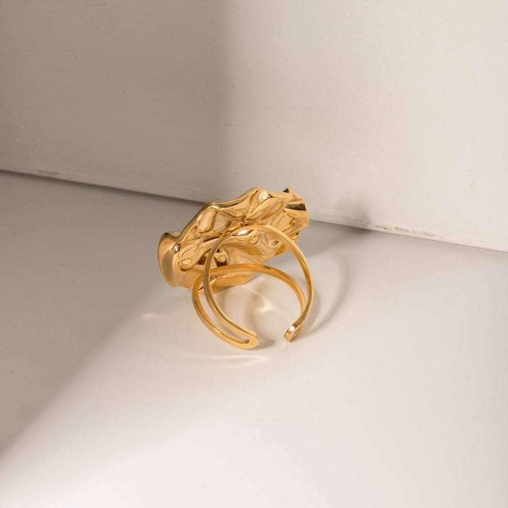 18K Gold-Plated Irregular Open Ring - Trendsi - Flyclothing LLC