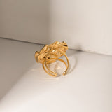18K Gold-Plated Irregular Open Ring - Trendsi