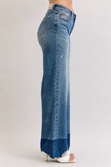 Judy Blue Raw Hem High Waist Column Straight Jeans - Trendsi - Flyclothing LLC