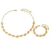 18K Gold-Plated Spiral Neclace and Bracelet Jewelry Set - Trendsi - Flyclothing LLC