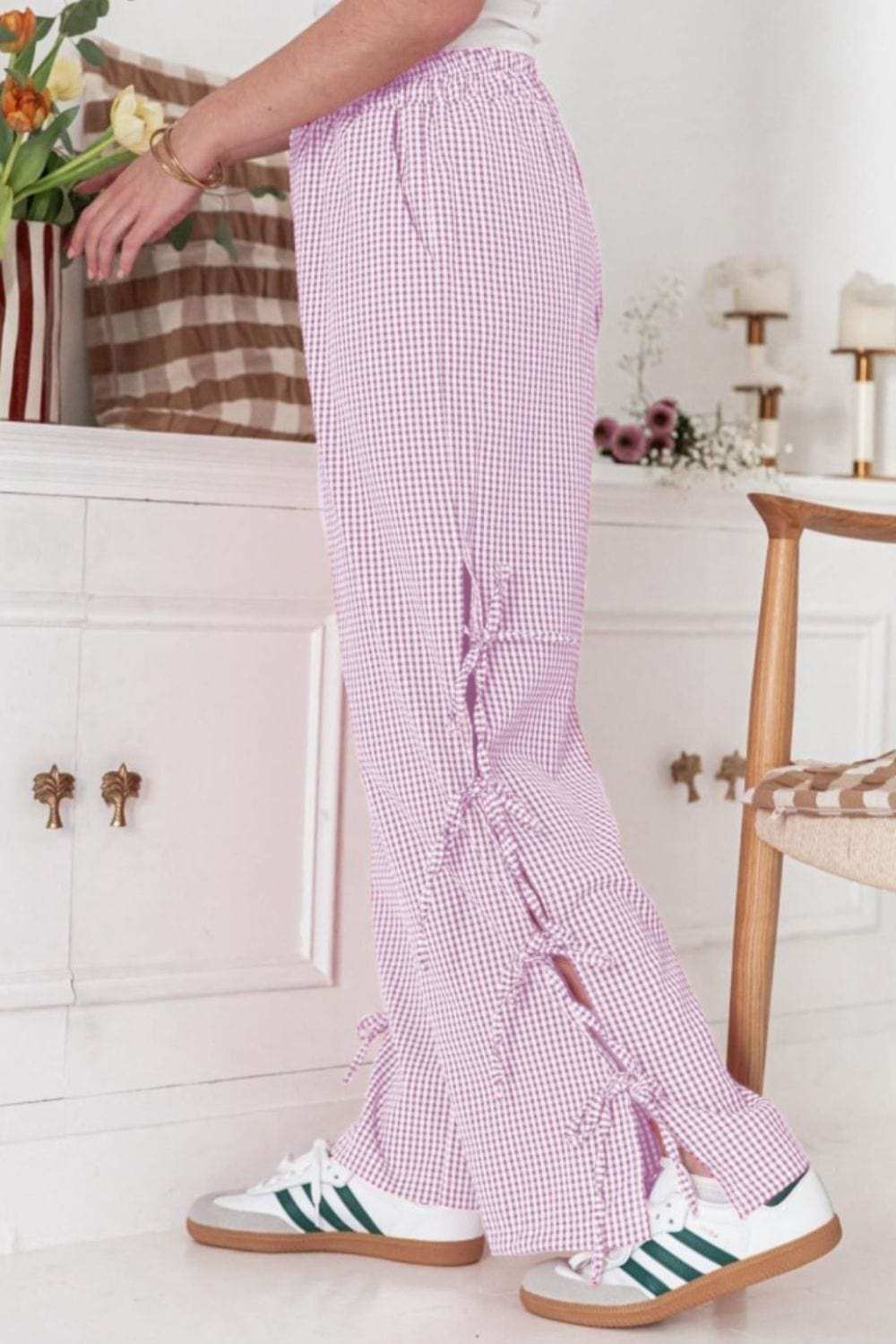 Side Tied Pants with Pockets - Trendsi - Flyclothing LLC