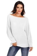 One Shoulder Dolman Sleeve Sweater - Trendsi - Flyclothing LLC